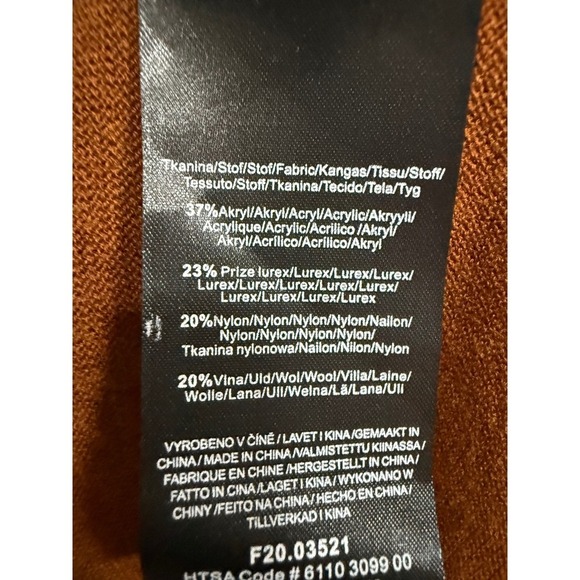 Esqualo Wool Blend Brown Mock Neck Sweater Size Small NWT Layering Minimalist - Picture 6 of 6